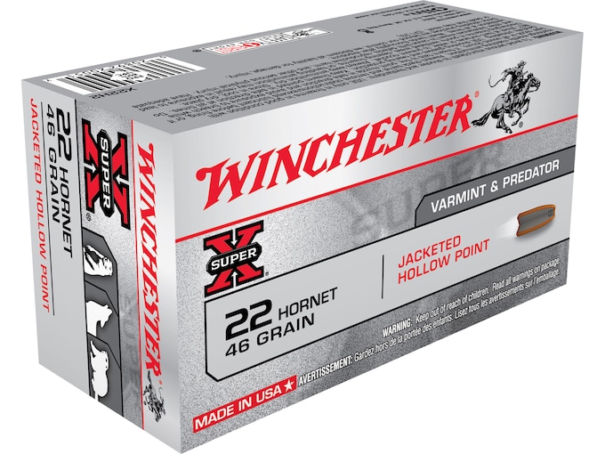 Winchester Super X 22 Hornet Ammo 46 Grain Jacketed Hollow Point 200 rounds Direct