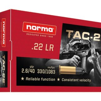 Norma TAC-22 Ammunition 22LR 40 Grain Lead Round Nose - Colored Glock Switches | Glock Switch Store
