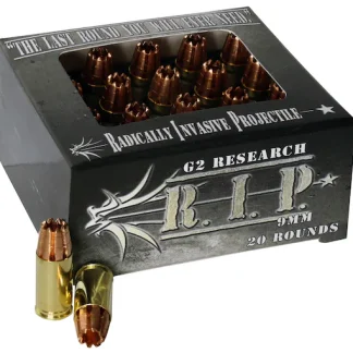 G2 Research R.I.P. 9mm Luger Ammo 92 Grain G2 R.I.P. Fragmenting Hollow Point Lead Free Box of 100 rounds - Fast Ship